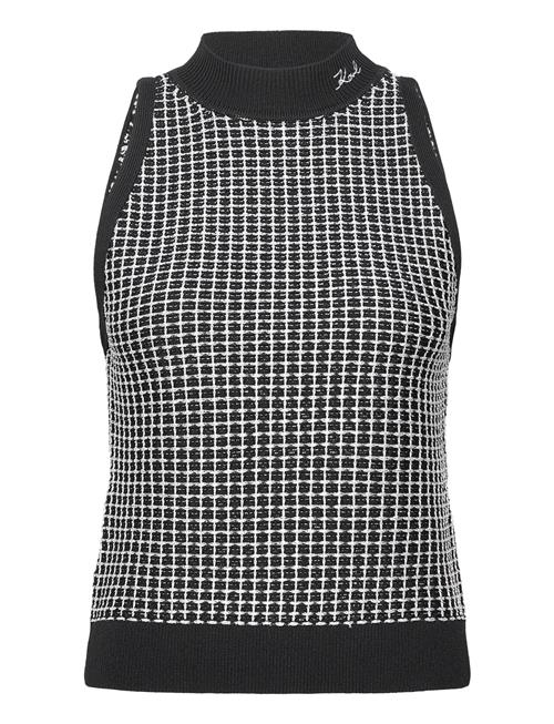 Karl Lagerfeld Sleeveless Boucle Knit Top Karl Lagerfeld Black