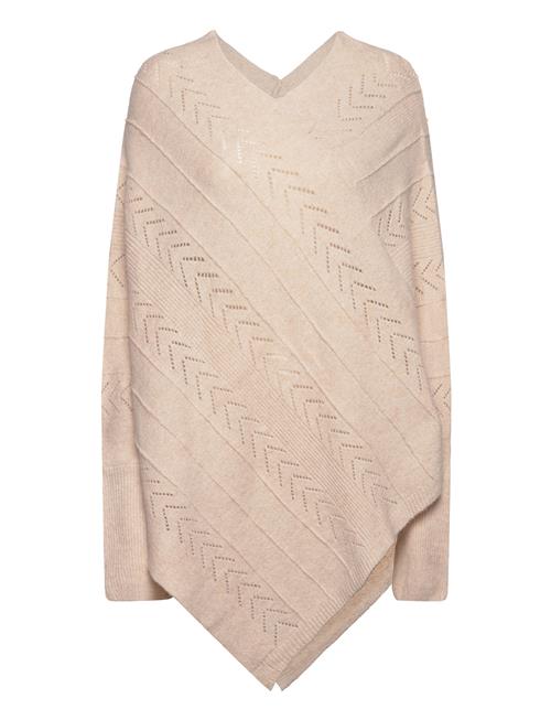 Se Cream Crholiday Knit Poncho Cream Beige ved Booztlet