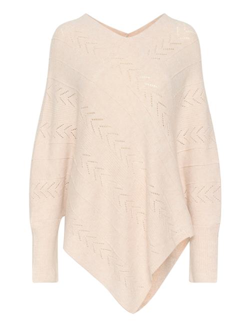 Crholiday Knit Poncho Cream Beige