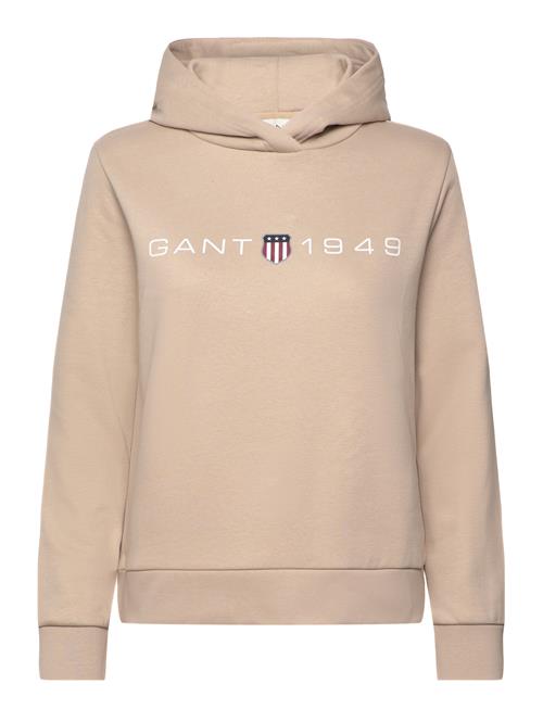 Se GANT Reg Printed Graphic Hoodie GANT Beige ved Booztlet