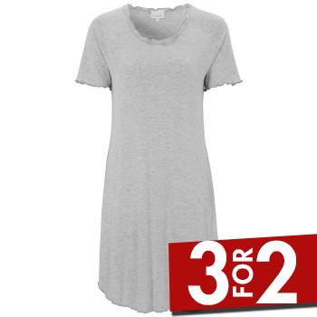 Damella Bamboo Plain Short Sleeve Nightdress Lysegrå Bambus Medium Dame