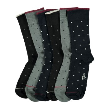 Topeco Strømper 6P Men Bamboo Printed Socks Flerfarvet Str 41/45 Herre