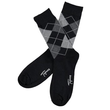 Topeco Strømper Mens Classic Socks Argyle Sort Str 41/45 Herre