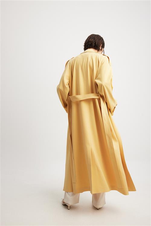 NA-KD Lang trenchcoat - Yellow