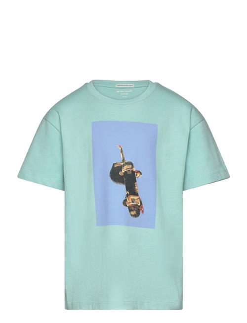 Over Artwork T-Shirt Tom Tailor Blue