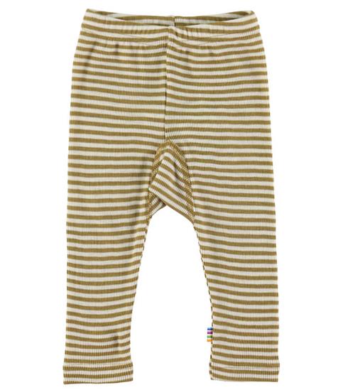 Se Joha Leggings - Uld/Silke - Rib - Khaki/Hvid ved KidsWorld