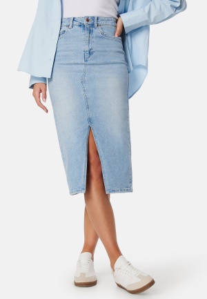 VERO MODA Vmveri High Rise calf denim skirt Light Blue Denim L