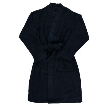 Se Topeco Mens Terry Bathrobe Marineblå bomuld L/XL Herre ved Timarco