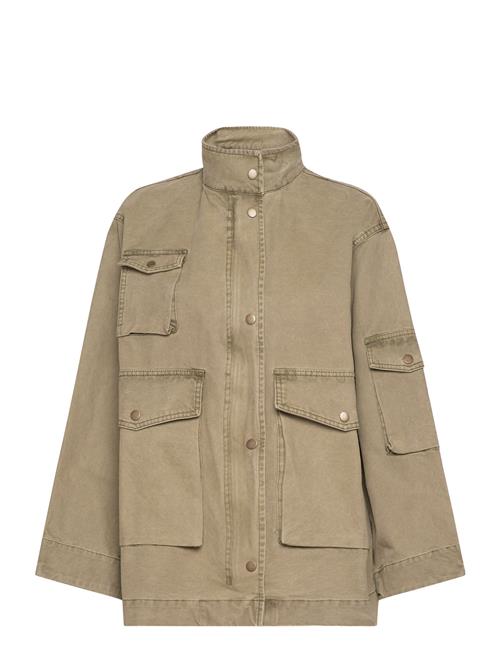 Mango Worn-Effect Parka Mango Khaki