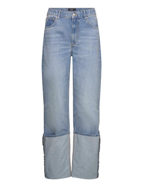 Mango Turned-Up Straight Jeans Mango Blue