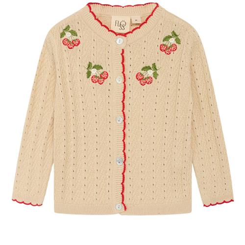 Flöss Faye Cardigan Warm Cotton/Rouge | Beige | 68 cm