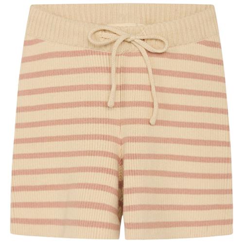 Flöss Fyle Strikket Stribet Shorts Acorn/Warm Cotton | Beige | 56 cm