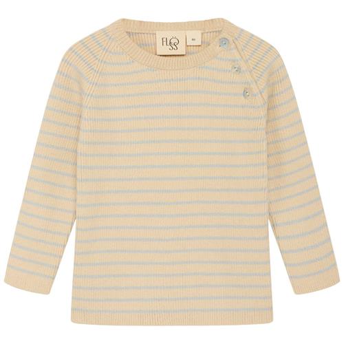 Flöss Flye Stribet Trøje Sea Salt/Warm Cotton | Beige | 68 cm