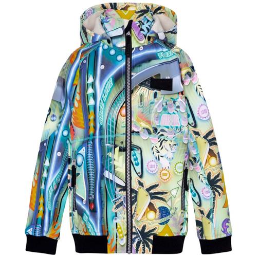 Se Molo Cloudy Softshell Jakke Pinball | Grønn | 110 cm ved Babyshop