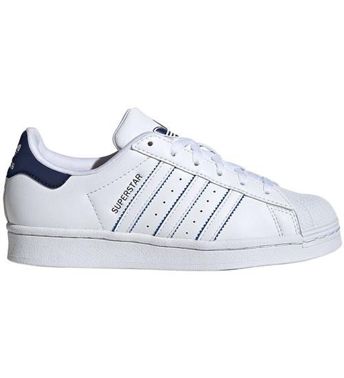 Se adidas Originals Sko - Superstar J - Hvid/BlÃ¥ ved KidsWorld