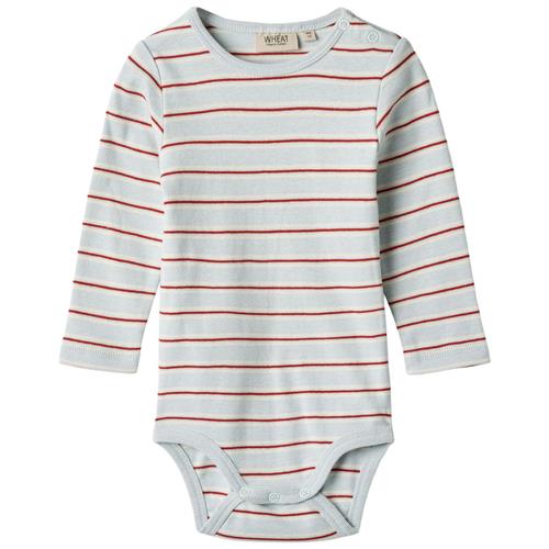 Wheat Freddie Stribet Babybody Lyseblå | Blå | 92 cm