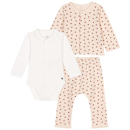 Se Petit Bateau Hjertemønstret Gavesæt Lyserød |  | 12 months ved Babyshop