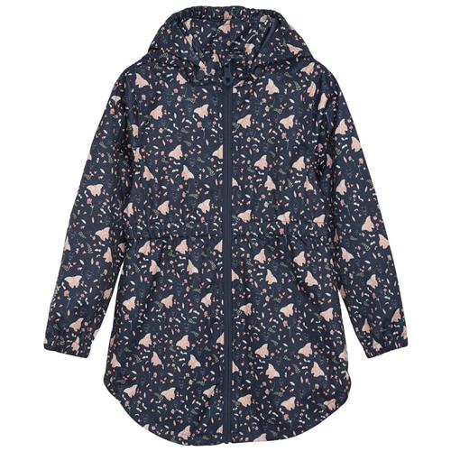 Minymo Blomstret Softshell Jakke Blue Nights 110 cm  Blå  110 cm  kvinde