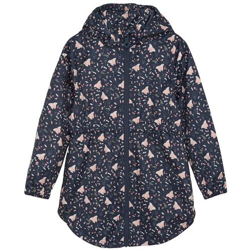 Se Minymo Blomstret Softshell Jakke Blue Nights | Blå | 110 cm ved Babyshop