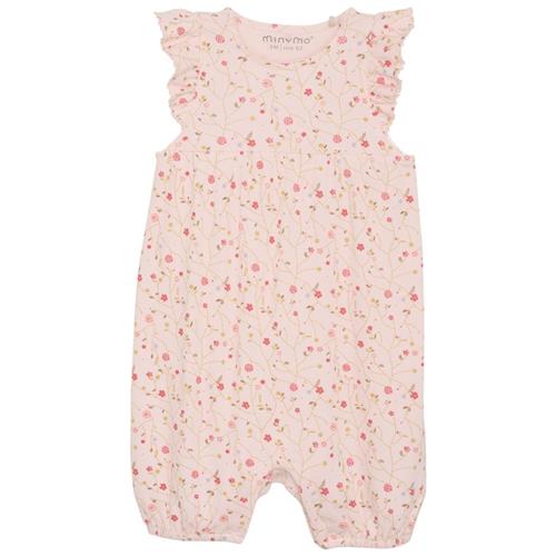 Se Minymo Blomstret Ribbet Romper Dogwood | Lyserød | 74 cm ved Babyshop