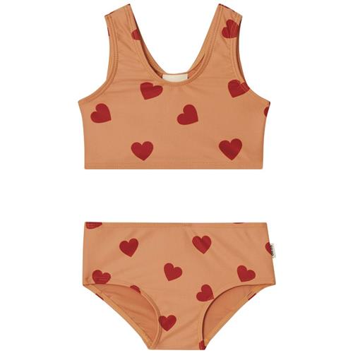 Se Kuling Ios Hjertemønstret Bikini Terracotta | Orange | 110/116 cm ved Babyshop