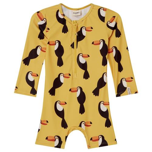 Kuling Paros Mønstret UV-dragt Med Tukaner Harvest Yellow 86/92 cm  Gul  86/92 cm  Unisex