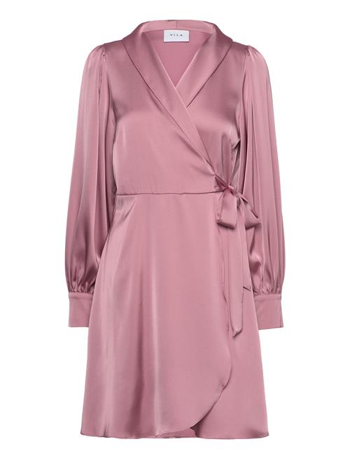 Vienna Ravenna L/S Short Wrap Dress-Noos Vila Pink