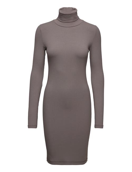 Se Calvin Klein Modal Rib Roll Neck Dress Calvin Klein Brown ved Booztlet