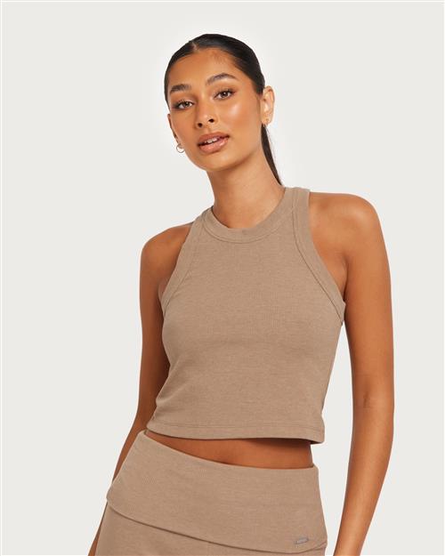 Aim'n - Beige - Ease Ribbed Tank Top