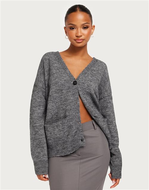 OBJECT - Grå - Objminna L/S Knit Cardigan Noos