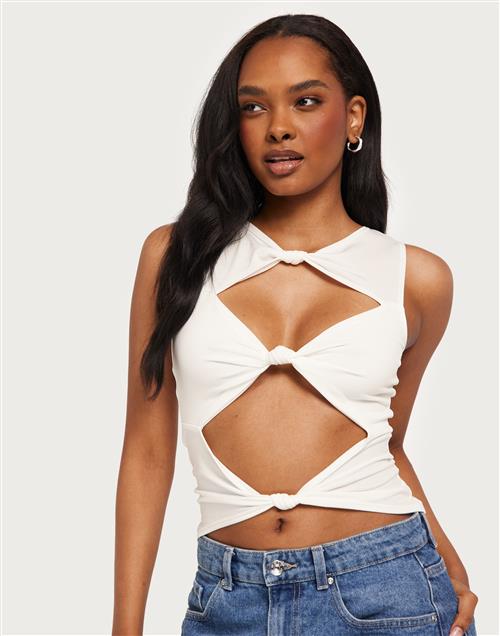 Nelly - Hvid - Cut Out Knot Top