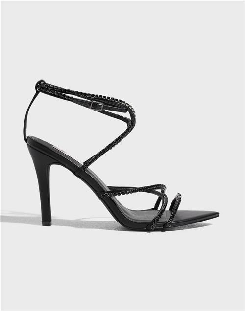 Nelly - Sort - Rhinestone Strappy Heel