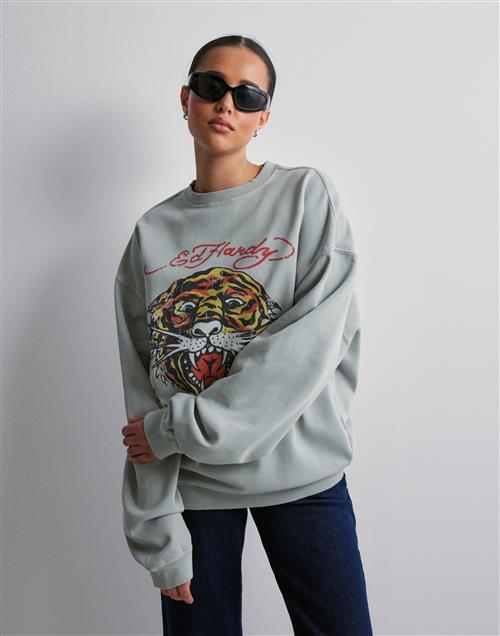 Ed Hardy - Grå - Tiger-Vintage-Roar Crew Neck Sweat UNI