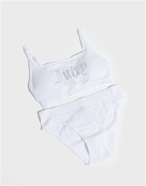 Juicy Couture - Hvid - Juicy Diamante Bralette and High Leg Brief Sets