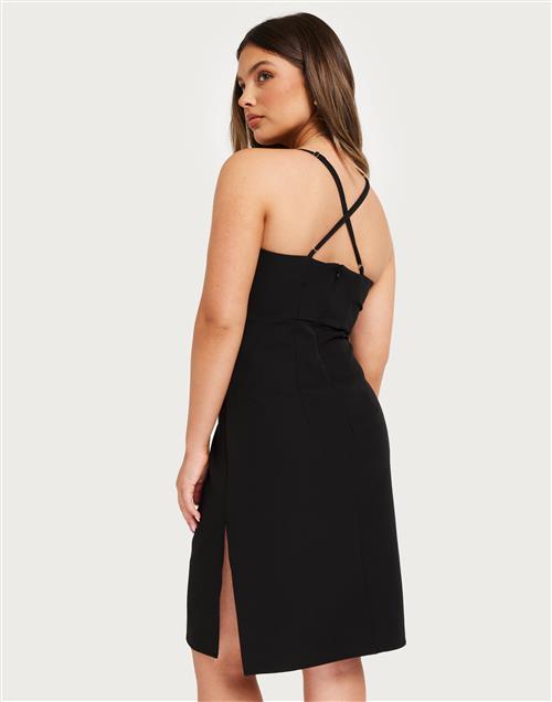 Only - Sort - Onlabba Strap Slim Slit Dress Cc Tl