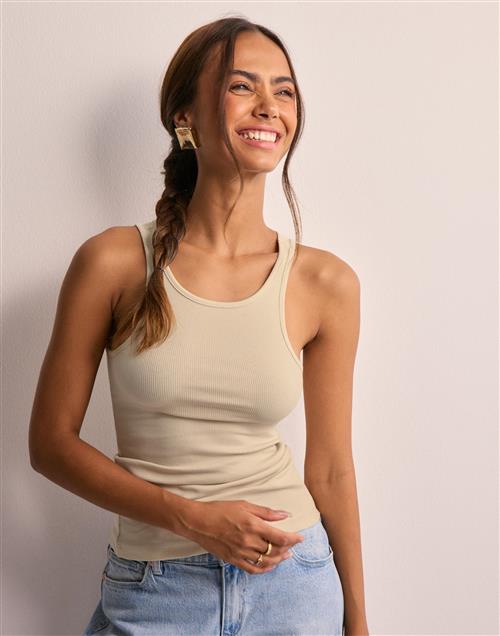 Only - Beige - Onlkenya Rib Tank Top Jrs Noos