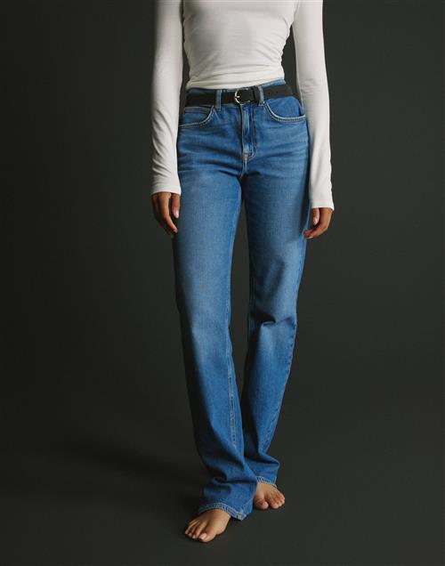 Se Only - Blå - Onleverly Mw Mini Bootcut Dnm CRO18 ved Nelly