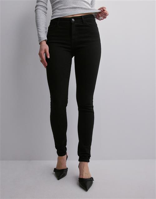 Se Pieces - Sort - Pcdana Mw Skinny Jeans BL102 Noos B ved Nelly