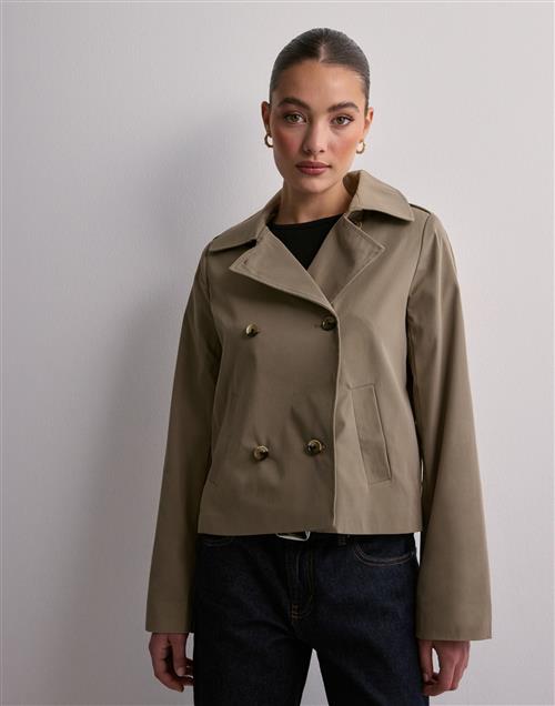 Pieces - Beige - Pcbellen Short Trenchcoat