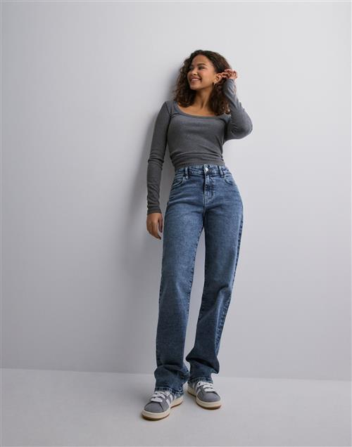 Pieces - Blå - Pckelly Mw Straight Jeans MB402 Noo