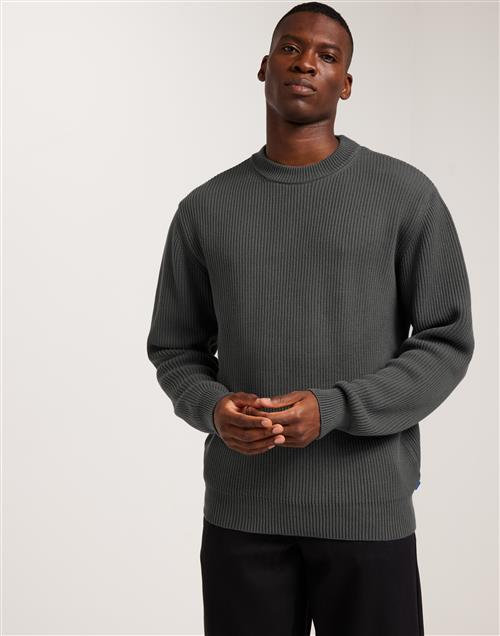 GARMENT PROJECT Round Neck Knit Striktrøjer Charcoal