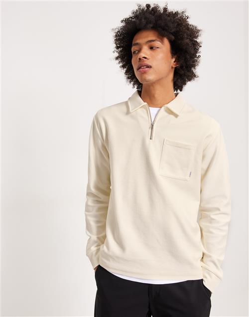 Woodbird Alter Polo Sweat Half zip Offwhite