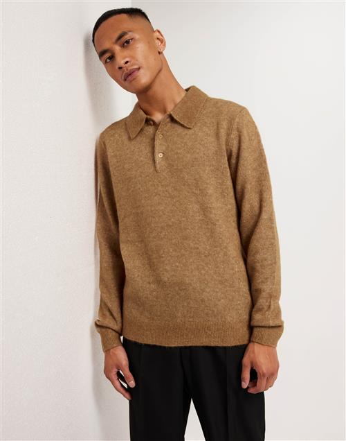 J Lindeberg Hayden Hairy Polo Knit Striktrøjer Brun