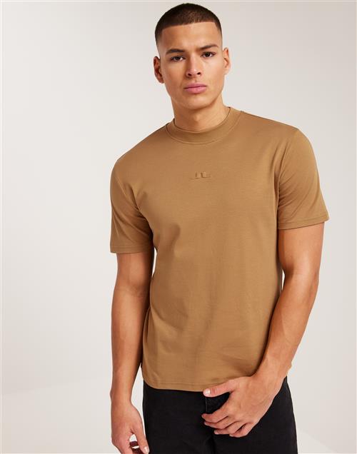 J Lindeberg Adan Logo Mock Neck Tee Kortærmede t-shirts Beige