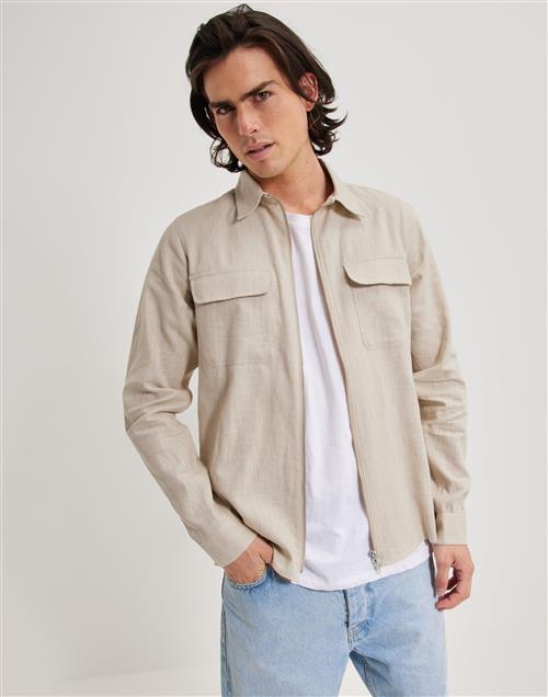 Ciszere Quincy linen overshirt Ensfarvede skjorter Beige