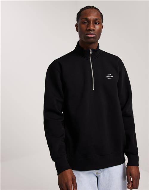 Mads Nørgaard Standard Half Zip Logo Sweat Half zip Black