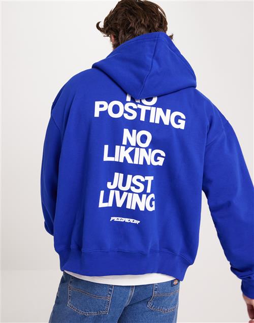 Pegador PGDR Devon Oversized Sweat Jacket Hoodies med lynlås Blue