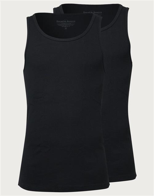 Bread & Boxers 2-Pack Tank ribbed Tanktoppe Black