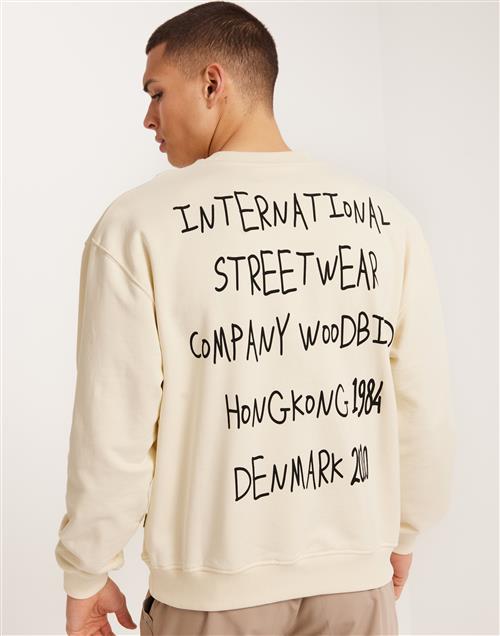 Woodbird WBCope Scribbel Crew Sweatshirts Offwhite