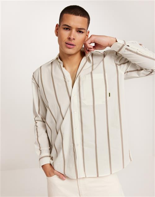 Woodbird WBYuzo Stripe Shirt Stribede skjorter Offwhite